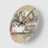 アリスインワンダーランド不機嫌ティーパーティーアート ラウンド壁時計 (傾斜)