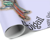 アリスインワンダーランド不機嫌ハッタティーカップ名前をカスタムする ラッピングペーパー (ロールコーナー)