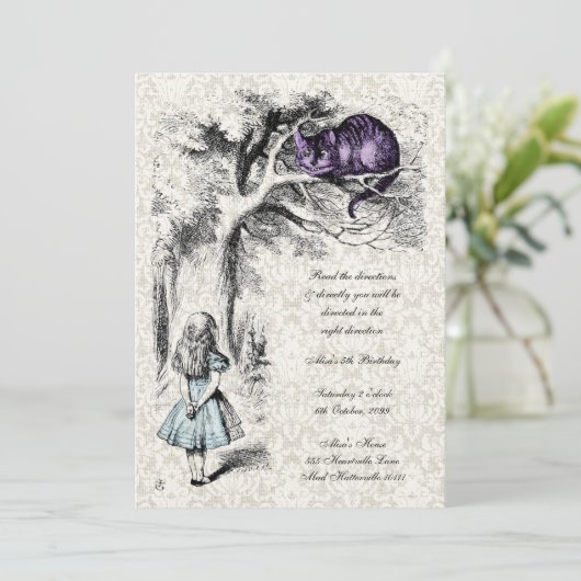 アリスインワンダーランド不機嫌ハッターズティーパーティー誕生日 招待状 (スタンド正面)