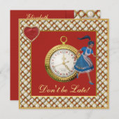 アリスインワンダーランド不機嫌ハッターティーパーティー招待状 招待状 (正面/裏面)