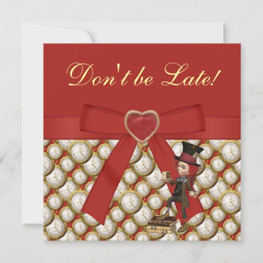 アリスインワンダーランド不機嫌ハッターティーパーティー招待状 招待状 (正面)