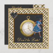 アリスインワンダーランド不機嫌ハッターティーパーティー招待状 招待状 (正面/裏面)