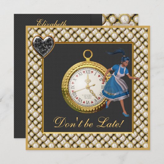 アリスインワンダーランド不機嫌ハッターティーパーティー招待状 招待状 (正面/裏面)