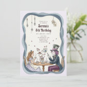 アリスインワンダーランド不機嫌ハッターティー誕生日 招待状 (スタンド正面)