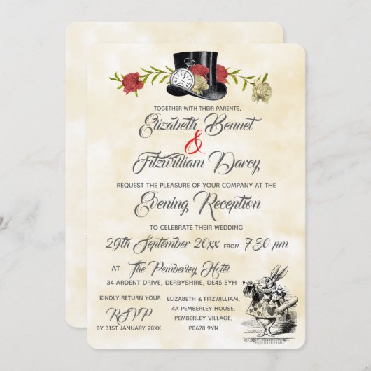 アリスインワンダーランド夕べ招待状 招待状 (正面/裏面)