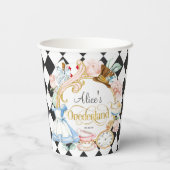 アリスインワンダーランド女の子1歳の誕生日紙杯 紙コップ (裏面)