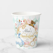 アリスインワンダーランド女の子1歳の誕生日紙杯 紙コップ (正面)