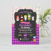 アリスインワンダーランド招待状ガールズ誕生日 招待状 (スタンド正面)