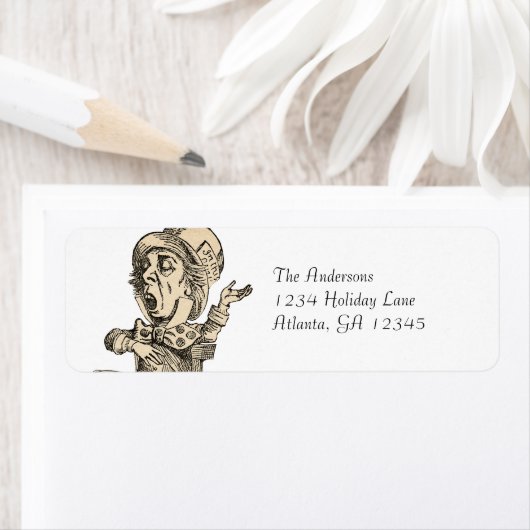 アリスインワンダーランド招待状トップハット紳士 ラベル (インサイチュ)