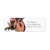 アリスインワンダーランド招待状ドラゴン差出人住所 ラベル (正面)