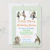 アリスインワンダーランド招待状誕生会 招待状 (正面)