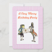 アリスインワンダーランド招待状誕生会 招待状 (裏面)