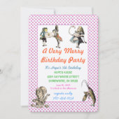 アリスインワンダーランド招待状誕生会 招待状 (正面)