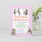 アリスインワンダーランド招待状誕生会 招待状 (スタンド正面)