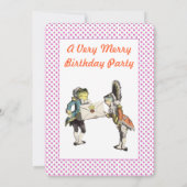 アリスインワンダーランド招待状誕生会 招待状 (裏面)