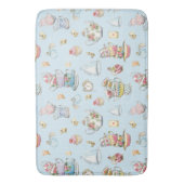 アリスインワンダーランド水彩青ストライプ色 バスマット (正面縦)