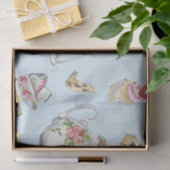 アリスインワンダーランド水彩青ストライプ色 薄葉紙 (ギフト)