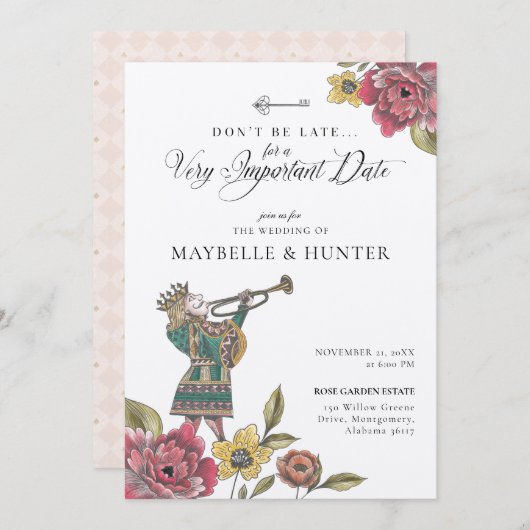 アリスインワンダーランド王室のクナヴオブハート童話 招待状 (正面/裏面)