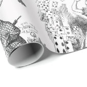 アリスインワンダーランド白黒トワール引用文 ラッピングペーパー (ロールコーナー)