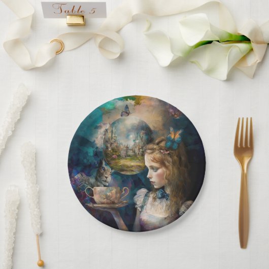 アリスインワンダーランド紙プレート ペーパープレート (ウェディング)