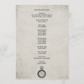 アリスインワンダーランド結婚式 プログラム (裏面)