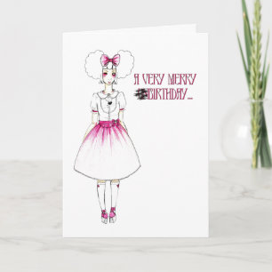 アリスインワンダーランド誕生日ガールかわいい カード