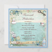 アリスインワンダーランド誕生日ティーパーティー招待状 招待状 (裏面)