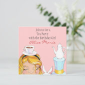 アリスインワンダーランド誕生日ティーパーティー招待状 招待状 (スタンド正面)