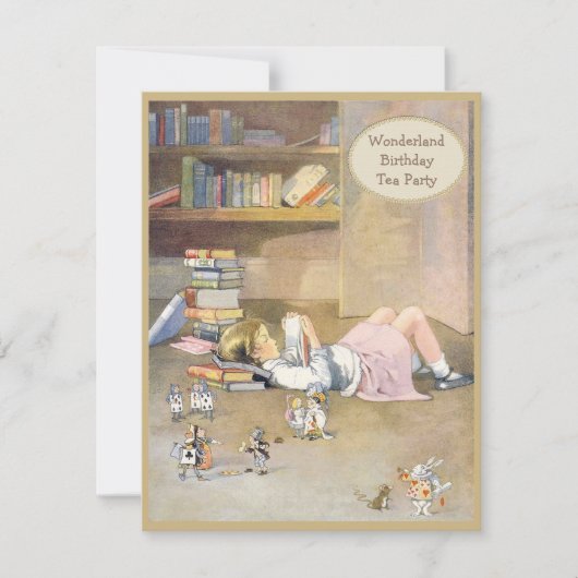 アリスインワンダーランド誕生日ティーパーティー 招待状 (正面)