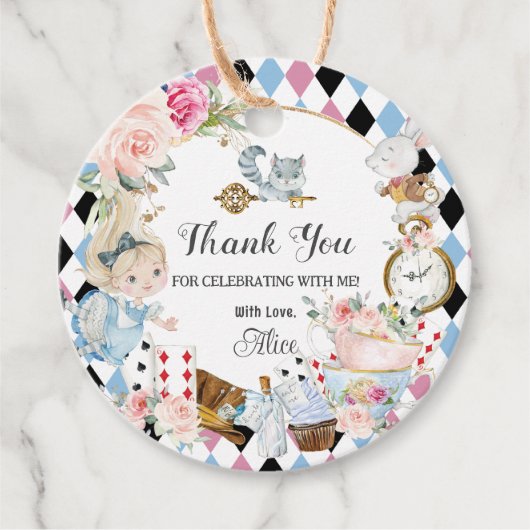 アリスインワンダーランド誕生日ハイティーパーティー フェイバータグ (正面)