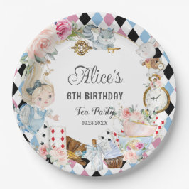 アリスインワンダーランド誕生日ハイティーパーティー ペーパープレート
