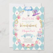 アリスインワンダーランド誕生日招待状ティーパーティー 招待状 (正面)