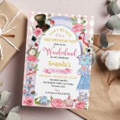 アリスインワンダーランド誕生日招待状ティーパーティー 招待状