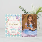 アリスインワンダーランド誕生日招待状ティーパーティー 招待状 (スタンド正面)