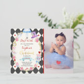 アリスインワンダーランド誕生日招待状ティーパーティー 招待状 (スタンド正面)