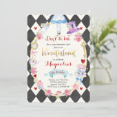 アリスインワンダーランド誕生日招待状ティーパーティー 招待状 (スタンド正面)