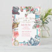 アリスインワンダーランド誕生日招待状水彩 招待状 (スタンド正面)