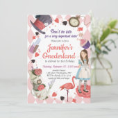 アリスインワンダーランド誕生日招待状 招待状 (スタンド正面)