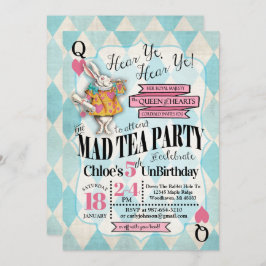 アリスインワンダーランド誕生日招待状 招待状