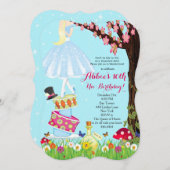 アリスインワンダーランド誕生日招待状 招待状 (正面/裏面)