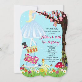 アリスインワンダーランド誕生日招待状 招待状