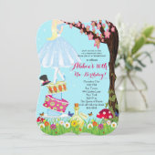 アリスインワンダーランド誕生日招待状 招待状 (スタンド正面)