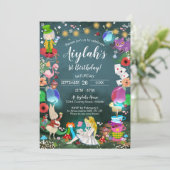 アリスインワンダーランド誕生日招待状 招待状 (スタンド正面)