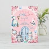 アリスインワンダーランド誕生日招待状 招待状 (スタンド正面)