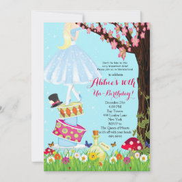 アリスインワンダーランド誕生日招待状 招待状