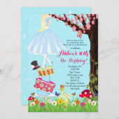 アリスインワンダーランド誕生日招待状 招待状 (正面/裏面)