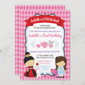 アリスインワンダーランド誕生日招待状 招待状 (正面/裏面)