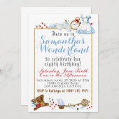 アリスインワンダーランド誕生日招待状 招待状 (正面/裏面)