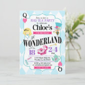 アリスインワンダーランド誕生日招待状 招待状 (スタンド正面)