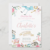 アリスインワンダーランド誕生日 招待状 (正面)